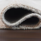 Hand Knotted Loom Wool ECO-Friendly Area Rugs - 6'x6', Octagon, Beige Color, Solid Plain Design, High Pile Thick Handmade Anti Skid Area Rugs for Living Room, Bed Room (L00111)