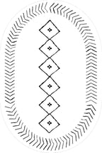 Simple Black and White Geometric Texture Bordered Area Rug 2x3 for Living Room Bedroom Dining Room Soft Washable Anti Slip Floor Mats Doormat Modern Minimalist Large Carpet Cozy Indoor Oval Rugs