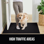 GORILLA GRIP Front Door Mat, 47x35, Indoor Outdoor Ultra Absorbent HydroAbsorb Doormat, Absorbs Up to 6 Cups of Water, Stain and Fade Resistant, Rubber Backing Doormats, Captures Dirt, Black