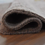 Hand Knotted Loom Wool ECO-Friendly Area Rugs - 8'x8', Octagon, Brown Color, Solid Plain Design, High Pile Thick Handmade Anti Skid Area Rugs for Living Room, Bed Room (L00111)