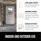 GORILLA GRIP Waterproof Traffic Guard Door Mat, 47x35, Heavy Duty Entryway Mats, Strong Rubber Back Commercial Utility Rugs for Office Hallway, Garage Floor and Home, Low Profile Carpet, Light Gray
