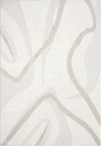 Abani Nomad Cream & Beige Area Rug 2' x 3' for Living Room, Bedroom - Chic Abstract Pattern - Durable & Easy to Clean
