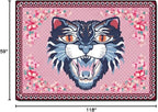 Cartoon Animal Pattern Area Rug Cute Cat Luxury Floral Decor for Carpet Farmhouse Bedroom Living Room Rugs Bathroom Kitchen Runner Mat Indoor Outdoor Non Slip Doormat 5' X 10'