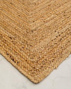 KEMA Jute Braided Area Rug, 4x6 Feet (48x72 Inches) - Rustic Vintage Braided Reversible Rectangular Rug, Shag Rugs for Bedroom, Jute Kitchen Rug, Living Room Rugs
