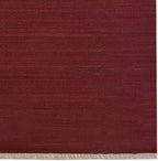 Rugsotic Carpets Hand Woven Flat Weave Kilim Wool ECO-Friendly Area Rugs - 3'x13', Runner Shape, Dark Red Color, Solid Plain Design, Low Pile Handmade Rugs for Living Room, Bed Room (D00111)