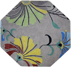 Rugsotic Carpets Hand Tufted Wool ECO-Friendly Area Rugs - 6'x6', Octagon Shape, Camel, Floral Modern Design, High Pile Thick Handmade Anti Skid Area Rugs for Living Room, Bed Room (K00219)