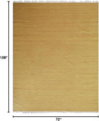 Rugsotic Carpets Hand Woven Flat Weave Kilim Wool 6'x9' Area Rug Solid Gold D00111