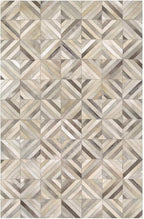 Premium Diamond, Patterned Leather Area Rug, Luxury Non Slip Floor Accent for Dining Room, Leather Area Rug for Living Room, Elegant Collection Indoor Carpet, Color: Grey, Size: 2X2 ft