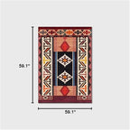 Vintage Boho Area Rugs Multicolor Ethnic Style Geometric Splicing Carpets Bedroom Living Room Kitchen Floor Mats Indoor Outdoor Non-Shedding Runner Rug Home Décor Carpet 5' X 5'