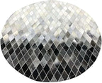 Round Area Rug – Modern Geometric Diamond Pattern Carpet for Living Room, Bedroom, Nursery, Office & Home Décor – Soft Anti-Slip Indoor Floor Mat - (Grey, 4×4ft)