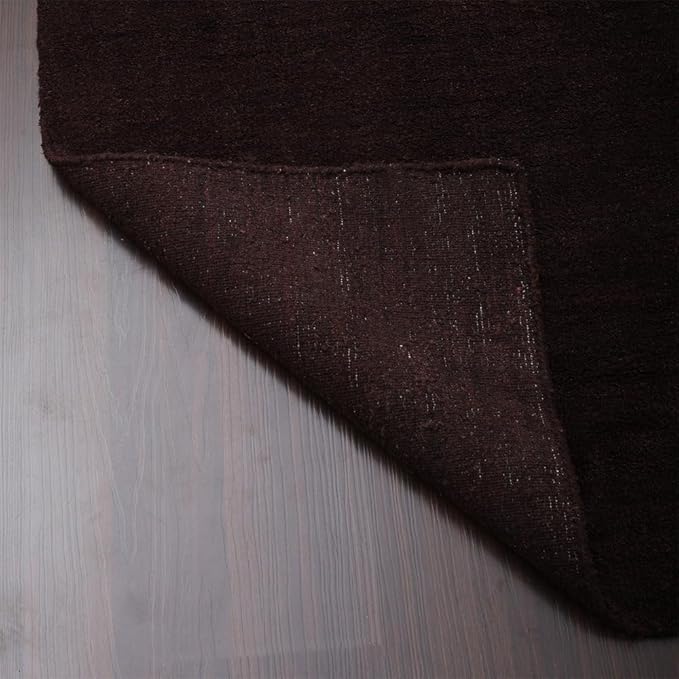 Rugsotic Carpets Hand Knotted Gabbeh Wool 8'x10' Area Rug Solid Brown L00111