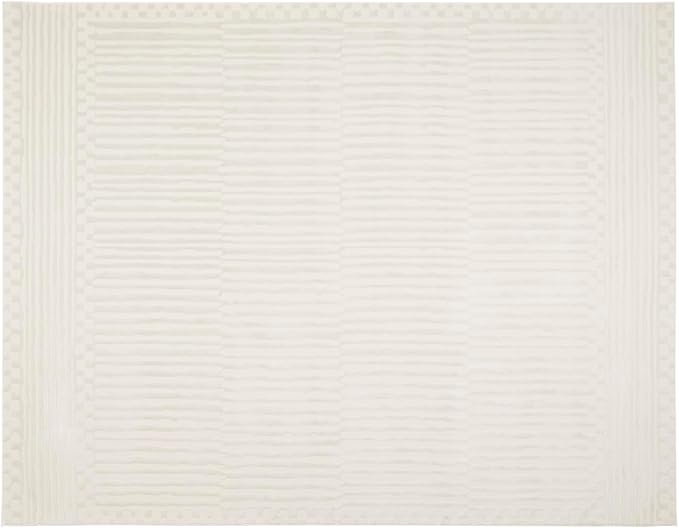 Revival Rugs Soloba 7'10"x10' Washable Area Rug for Living Room Bedroom - 100% Recycled Oeko-TEX Certified, Medium Pile, Beige, Cream
