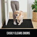 GORILLA GRIP Waterproof Traffic Guard Door Mat, Heavy Duty Entryway Mats, Strong Rubber Back Commercial Utility Rugs for Office Hallway, Garage Floor and Home, Low Profile Carpet Runner, 29x17, Black