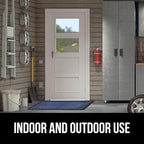 GORILLA GRIP 100% Waterproof All-Season WeatherMax Doormat, 47x35, US Designed Natural Rubber, Stain and Fade Resistant, Low Profile Indoor Outdoor Door Mats, Easy Clean Patio Mat, Navy Greek Keys