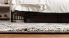 Rugs.com Lattice Frieze Collection Rug – 7' x 10' Oval Blue Multi Medium Rug Perfect for Living Rooms, Large Dining Rooms, Open Floorplans