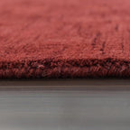 Hand Knotted Loom Wool ECO-Friendly Area Rugs - 6'x6', Octagon, Red Color, Solid Plain Design, High Pile Thick Handmade Anti Skid Area Rugs for Living Room, Bed Room (L00111)