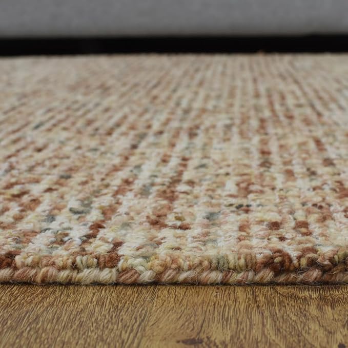 Hand Tufted Wool ECO-Friendly Area Rugs - 4'x6', Rectangle Shape, Light Brown, Solid Plain Design, High Pile Handmade Anti Skid Area Rugs for Living Room, Bed Room (KWC111)