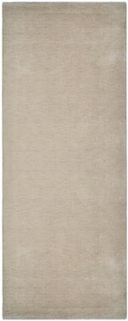 Hand Knotted Loom Wool ECO-Friendly Area Rugs - 2'6''x10', Runner, Beige Color, Solid Plain Design, High Pile Handmade Anti Skid Area Rugs for Living Room, Bed Room (L00111)