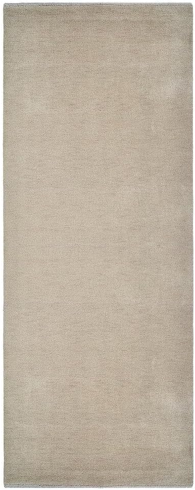 Rugsotic Carpets Hand Knotted Loom Wool ECO-Friendly Area Rugs - 2'8''x10', Runner, Beige Color, Solid Plain Design, High Pile Handmade Anti Skid Area Rugs for Living Room, Bed Room (L00111)