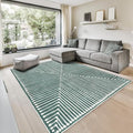 GLN Rugs Contemporary Collection - Machine Washable Area Rug, Contemporary Washable, Non Slip, Low Pile Chenille Rug, Living Room, Bedroom, Kitchen Rug (9' x 12' Beige Green)