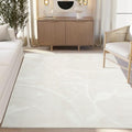 Abani Zen 4' x 6' Cream Rug – Neutral Brush Stroke Sandbrush Design, Medium Soft Area Rug for Living Room & Bedroom, Durable & Easy to Clean
