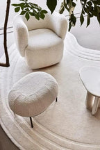 Irregular Shape Cream Rug - Ultra Soft & Durable Floor Covering - Perfect for Modern Home Décor (Multiple