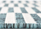 Unique Loom Outdoor Striped Collection Area Rug - Striped (4' 1" Round, Teal/Ivory)