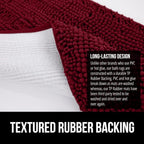 GORILLA GRIP Bath Rug Mat, Thick Soft Absorbent Chenille, Quick Dry Microfiber Mats, Rubber Backing Washable Shower Floor Rugs, US Designed Bathroom Bathmat Home Decor Accessories, 24x17, Burgundy
