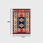 Vintage Boho Area Rugs Multicolor Ethnic Style Geometric Splicing Carpets Bedroom Living Room Kitchen Floor Mats Indoor Outdoor Non-Shedding Runner Rug Home Décor Carpet 4' X 9'