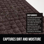 GORILLA GRIP Front Door Mat, 47x35, Indoor Outdoor Ultra Absorbent HydroAbsorb Doormat, Absorbs Up to 6 Cups of Water, Stain and Fade Resistant, Rubber Backing Doormats, Captures Dirt, Coffee