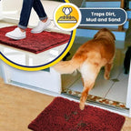 Muddy Mat® | Super Absorbent Door Mat Indoor, Microfiber Quick Dry Chenille Entryway Rug, Non-Slip Front Door Mat, Indoor Mats for Entryway, Machine Washable Pet Rug, Red 24"x36"