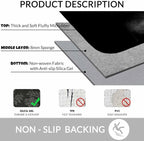 Elephant Bath Rugs Microfiber Bathroom Mat Soft Plush Shaggy Shower Mat for Bathroom Fluffy Comfortable Water Absorbent Carpet Non-Slip Machine Washable 20"X30"