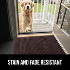 GORILLA GRIP Front Door Mat, 72x24, Indoor Outdoor Ultra Absorbent HydroAbsorb Doormat, Absorbs Up to 2.75 Cups of Water, Stain and Fade Resistant, Rubber Backing Doormats, Captures Dirt, Coffee