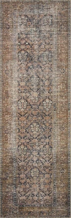 Loloi Amber Lewis Billie Collection, Ink & Salmon 6'-0" x 9'-0" Area Rug – Antique & Distressed Accent Rugs for Living Room, Bedroom, Entryway & Hallway, No Shed High Traffic Area Home Decor Rug
