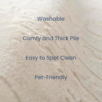 Revival Rugs Ebb 7'10"x10' Washable Area Rug for Living Room Bedroom - 100% Recycled Oeko-TEX Certified, Medium Pile, Beige, Cream