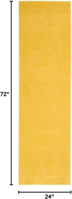 Nourison Home Nourison Essentials Yellow 2' x 6' Area Rug - Easy Clean, Non Shedding, Bed Room, Living Room, Dining Room, Kitchen (6' Runner)