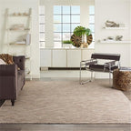 Pemberly Row Contemporary 10' x 14' Beige Fabric Modern Area Rug