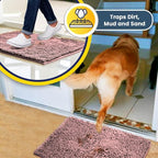 Muddy Mat® | Super Absorbent Door Mat Indoor, Microfiber Quick Dry Chenille Entryway Rug, Non-Slip Front Door Mat, Indoor Mats for Entryway, Machine Washable Pet Rug, Light Pink 24" x 72"