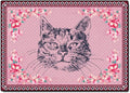 Cartoon Animal Pattern Area Rug Cute Cat Luxury Floral Decor for Carpet Farmhouse Bedroom Living Room Rugs Bathroom Kitchen Runner Mat Indoor Outdoor Non Slip Doormat 5' X 10'
