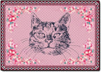 Cartoon Animal Pattern Area Rug Cute Cat Luxury Floral Decor for Carpet Farmhouse Bedroom Living Room Rugs Bathroom Kitchen Runner Mat Indoor Outdoor Non Slip Doormat 2' X 8'