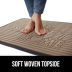 GORILLA GRIP 100% Waterproof All-Season WeatherMax Doormat, 47x35, US Designed Natural Rubber, Stain and Fade Resistant, Low Profile Indoor Outdoor Door Mats, Easy Clean Patio Mat, Home Sweet Home