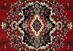 Home Dynamix Premium Sakarya Traditional Medallion Border Area Rug, Claret, 5'2"x7'4" Rectangle