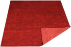 Hand Knotted Loom Wool ECO-Friendly Area Rugs - 6'x6', Round, Red Color, Solid Plain Design, High Pile Thick Handmade Anti Skid Area Rugs for Living Room, Bed Room (L00111)