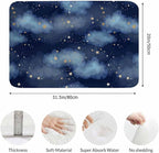 Stars and Clouds Bath Rugs for Bathroom Durable Flannel Bath Rug Clearance Mats for Forlaundry Room and Kitchen Decor Carpt Washable 20 X 32 Inch Mat