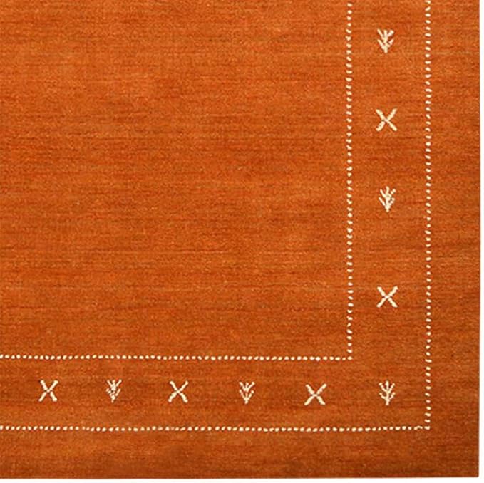 Hand Knotted Loom Wool ECO-Friendly Area Rugs - 6'7''x9'10'', Rectangle, Blue Color, Solid Plain Design, High Pile Thick Handmade Anti Skid Rugs for Living Room (L00111)
