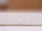 Hand-Tufted 100% Wool Pile Area Rug – Geometric Textured Grid Check Pattern – Thick and Durable Floor Carpet for Bedroom, Living Room, Kids Room, and Dining Area (Ivory Blue, 7' x 9')