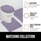 GORILLA GRIP Bath Rug Mat 36x24 Thick Soft Absorbent Chenille, Quick Dry Microfiber Mats, Rubber Backing Washable Shower Floor Rugs, Bathmat Runner Bathroom Home Decor Accessories Light Purple