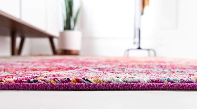 Unique Loom Trellis Frieze Collection Area Rug - Geometric (7' 10" Square, Multi/ Ivory)