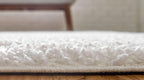 Unique Loom Davos Shag Collection Area Rug - Solid (4' 1" Round, White/ Ivory)