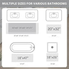Uphome Gray Bathroom Rugs, Distressed Farmhouse Boho Bath Mat, Non Slip Washable Soft Velvet Bath Mats for Bathroom Floor, Vintage Traditonal Bath Runner for Bathtub Sink Shower, 18x47 inch